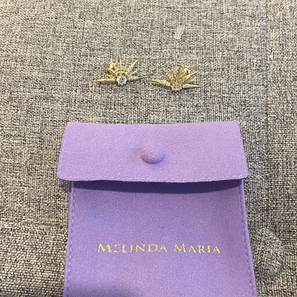 Melinda Maria Starburst Earrings New never worn with Pouch - Picture 5 of 6